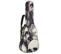 Eslifey Acoustic Guitar Bag Vintage Skulls and Dollar Pattern Adjustable Shoulder Strap Guitar Case Gig Bag 40 41 42 Inch