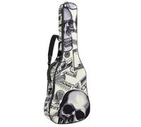Eslifey Acoustic Guitar Bag Vintage Skulls Dollar Pattern Adjustable Shoulder Strap Guitar Case Gig Bag 40 41 42 Inch