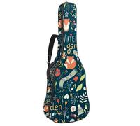 Eslifey Acoustic Guitar Bag Winter Garden Fox Floral Pattern Adjustable Shoulder Strap Guitar Case Gig Bag 40 41 42 Inch