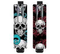 Eslifey Adjustable Elastic Band Pen Holder, Awesome Skull Octopus Blue 2 Pack Pencil Holder Leather Pen Sleeve Pouch for Notebook Journals