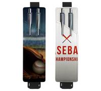 Eslifey Adjustable Elastic Band Pen Holder, Baseball Glove Ball and Bat on Field 2 Pack Pencil Holder Leather Pen Sleeve Pouch for Notebook Journals