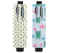 Eslifey Adjustable Elastic Band Pen Holder, Cartoon Dinosaur Sleep 2 Pack Pencil Holder Leather Pen Sleeve Pouch for Notebook Journals