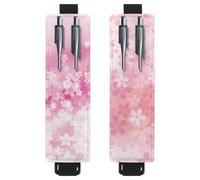 Eslifey Adjustable Elastic Band Pen Holder, Cherry Blossoms Pink Floral Pattern 2 Pack Pencil Holder Leather Pen Sleeve Pouch for Notebook Journals