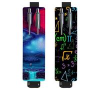 Eslifey Adjustable Elastic Band Pen Holder, Magic Mushroom Hollow 2 Pack Pencil Holder Leather Pen Sleeve Pouch for Notebook Journals