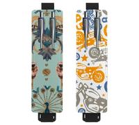 Eslifey Adjustable Elastic Band Pen Holder, Monkey Crown Butterfly Peacock 2 Pack Pencil Holder Leather Pen Sleeve Pouch for Notebook Journals