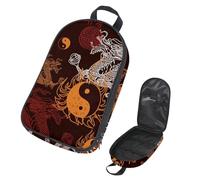 Eslifey Camping Cooking Utensils Organizer Travel Bag, Chinese Element Tai Chi Dragon Portable Storage Bag for BBQ Camp Cookware Kitchen Kit