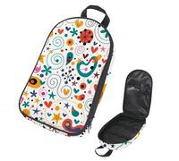 Eslifey Camping Cooking Utensils Organizer Travel Bag, Cute Music Notes Heart Floral Portable Storage Bag for BBQ Camp Cookware Kitchen Kit