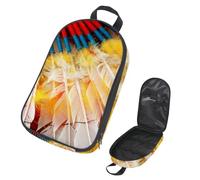 Eslifey Camping Cooking Utensils Organizer Travel Bag, Native American Indian Chief Headdress Pattern Portable Storage Bag for BBQ Camp Cookware Kitchen Kit