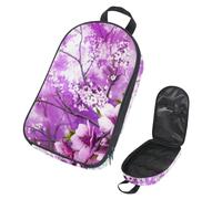 Eslifey Camping Cooking Utensils Organizer Travel Bag, Purple Cherry Blossoms Portable Storage Bag for BBQ Camp Cookware Kitchen Kit
