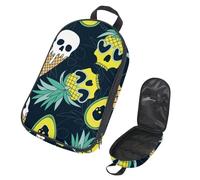 Eslifey Camping Cooking Utensils Organizer Travel Bag, Summer Skull Pineapple Ice Cream Avocado Portable Storage Bag for BBQ Camp Cookware Kitchen Kit