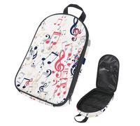 Eslifey Camping Travel Cooking Utensils Organizer Bag, Abstract Falling Musical Notes Bass and Treble Clefs Pattern Portable Storage Bag for BBQ Camp Cookware Kitchen Kit
