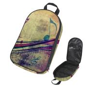 Eslifey Camping Travel Cooking Utensils Organizer Bag, Abstract Music Notes Portable Storage Bag for BBQ Camp Cookware Kitchen Kit