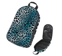 Eslifey Camping Travel Cooking Utensils Organizer Bag, Amazing Blue Bright Leopard Print Portable Storage Bag for BBQ Camp Cookware Kitchen Kit