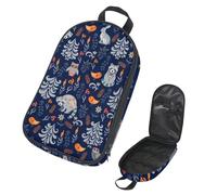 Eslifey Camping Travel Cooking Utensils Organizer Bag, Autumn Forest Leaves Flowers Animals Raccoons Owls Pattern Portable Storage Bag for BBQ Camp Cookware Kitchen Kit