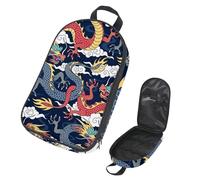 Eslifey Camping Travel Cooking Utensils Organizer Bag, Blue and Red Dragons Fighting in The Clouds Portable Storage Bag for BBQ Camp Cookware Kitchen Kit