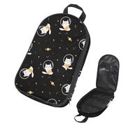 Eslifey Camping Travel Cooking Utensils Organizer Bag, Cartoon Cat Floating in The Space Area with Star Pattern Portable Storage Bag for BBQ Camp Cookware Kitchen Kit