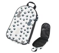 Eslifey Camping Travel Cooking Utensils Organizer Bag, Cat Art Pow Footprint Pattern Portable Storage Bag for BBQ Camp Cookware Kitchen Kit