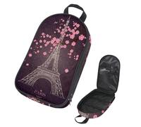 Eslifey Camping Travel Cooking Utensils Organizer Bag, Cherry Blossom Eiffel Tower Portable Storage Bag for BBQ Camp Cookware Kitchen Kit