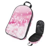 Eslifey Camping Travel Cooking Utensils Organizer Bag, Cherry Blossoms Pink Floral Pattern Portable Storage Bag for BBQ Camp Cookware Kitchen Kit