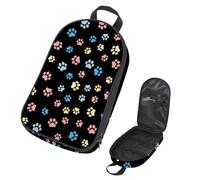 Eslifey Camping Travel Cooking Utensils Organizer Bag, Colorful Paw Cat Footprint Pattern Portable Storage Bag for BBQ Camp Cookware Kitchen Kit