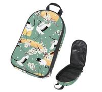 Eslifey Camping Travel Cooking Utensils Organizer Bag, Cranes Plum Cherry Blossoms Birds Tree Branches Pattern Portable Storage Bag for BBQ Camp Cookware Kitchen Kit