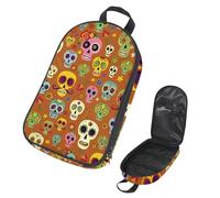 Eslifey Camping Travel Cooking Utensils Organizer Bag, Day of The Dead Mexican Sugar Skulls Pattern Portable Storage Bag for BBQ Camp Cookware Kitchen Kit