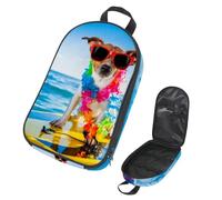 Eslifey Camping Travel Cooking Utensils Organizer Bag, Dog Surfing on a Surfboad Portable Storage Bag for BBQ Camp Cookware Kitchen Kit