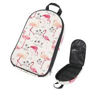 Eslifey Camping Travel Cooking Utensils Organizer Bag, Flamingo Bird Palm Tree Pattern Portable Storage Bag for BBQ Camp Cookware Kitchen Kit