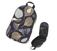Eslifey Camping Travel Cooking Utensils Organizer Bag, Floral Ginkgo Biloba Leaves Pattern Portable Storage Bag for BBQ Camp Cookware Kitchen Kit