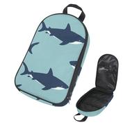 Eslifey Camping Travel Cooking Utensils Organizer Bag, Great White Sharks Sea Animals Pattern Portable Storage Bag for BBQ Camp Cookware Kitchen Kit