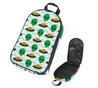 Eslifey Camping Travel Cooking Utensils Organizer Bag, Green Alien UFO Invasion Spaceship Pattern Portable Storage Bag for BBQ Camp Cookware Kitchen Kit