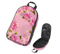 Eslifey Camping Travel Cooking Utensils Organizer Bag, Pink Blossoms Portable Storage Bag for BBQ Camp Cookware Kitchen Kit