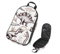 Eslifey Camping Travel Cooking Utensils Organizer Bag, Prehistoric Dinosaurs Reptiles Footprints Pattern Portable Storage Bag for BBQ Camp Cookware Kitchen Kit