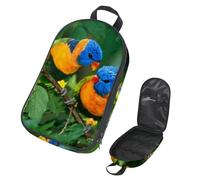 Eslifey Camping Travel Cooking Utensils Organizer Bag, Rainbow Lorikeet Portable Storage Bag for BBQ Camp Cookware Kitchen Kit