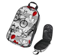 Eslifey Camping Travel Cooking Utensils Organizer Bag, Romantic Paris Eiffel Tower Magnolia Blossom Pattern Portable Storage Bag for BBQ Camp Cookware Kitchen Kit