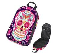 Eslifey Camping Travel Cooking Utensils Organizer Bag, Sugar Skull Head Portable Storage Bag for BBQ Camp Cookware Kitchen Kit