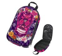 Eslifey Camping Travel Cooking Utensils Organizer Bag, Sugar Skull Head Portable Storage Bag for BBQ Camp Cookware Kitchen Kit