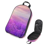 Eslifey Camping Travel Cooking Utensils Organizer Bag, Sunset Over Violet Lavender Field in Provence France Portable Storage Bag for BBQ Camp Cookware Kitchen Kit