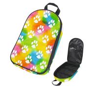Eslifey Camping Travel Cooking Utensils Organizer Bag, Watercolor Animal Footprint Dog Cat Paw Colorful Pattern Portable Storage Bag for BBQ Camp Cookware Kitchen Kit