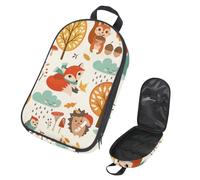 Eslifey Camping Travel Cooking Utensils Organizer Bag, Woodland Animals Trees Rainy Clouds Mushrooms Leaves Autumn Pattern Portable Storage Bag for BBQ Camp Cookware Kitchen Kit
