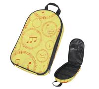 Eslifey Camping Travel Cooking Utensils Organizer Bag, Yellow Music Notes Pattern Portable Storage Bag for BBQ Camp Cookware Kitchen Kit
