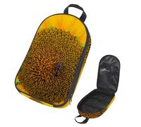 Eslifey Camping Travel Cooking Utensils Organizer Travel Bag, a Bee Hovering on a Sunflower Portable Storage Bag for BBQ Camp Cookware Kitchen Kit