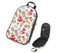 Eslifey Camping Travel Cooking Utensils Organizer Travel Bag, Autumn Fox Forest Floral Pattern Portable Storage Bag for BBQ Camp Cookware Kitchen Kit