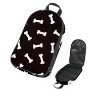 Eslifey Camping Travel Cooking Utensils Organizer Travel Bag, Black White Dog Bone Pattern Portable Storage Bag for BBQ Camp Cookware Kitchen Kit