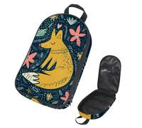 Eslifey Camping Travel Cooking Utensils Organizer Travel Bag, Cartoon Fox Floral Portable Storage Bag for BBQ Camp Cookware Kitchen Kit