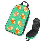 Eslifey Camping Travel Cooking Utensils Organizer Travel Bag, Cute Animal Fox Face Pattern Portable Storage Bag for BBQ Camp Cookware Kitchen Kit