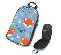 Eslifey Camping Travel Cooking Utensils Organizer Travel Bag, Cute Cartoon Animal Hipster Fox Pattern Portable Storage Bag for BBQ Camp Cookware Kitchen Kit