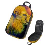 Eslifey Camping Travel Cooking Utensils Organizer Travel Bag, Digital Graphics Lion Mane Portable Storage Bag for BBQ Camp Cookware Kitchen Kit