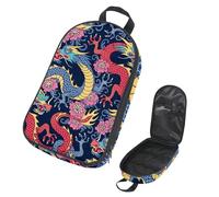 Eslifey Camping Travel Cooking Utensils Organizer Travel Bag, Dragons Fighting in Flowers Portable Storage Bag for BBQ Camp Cookware Kitchen Kit