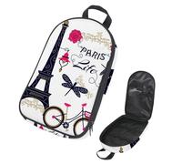 Eslifey Camping Travel Cooking Utensils Organizer Travel Bag, Eiffel Tower Paris Love Bicycle Dragonflies Portable Storage Bag for BBQ Camp Cookware Kitchen Kit